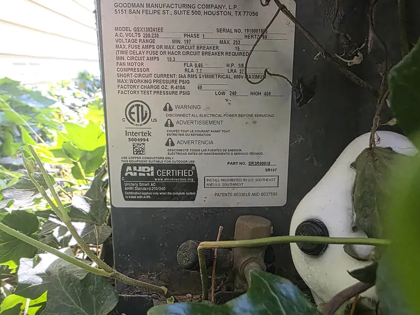 Iced-up AC coil in Pleasant Grove, Utah